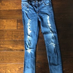 high waisted ripped jeans